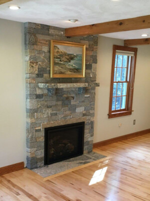 Tyngsboro MA Boston Blend Fireplace - Tapestry Granite Hearth and Mantel Unmistaken Stonecraft MA and Southern NH